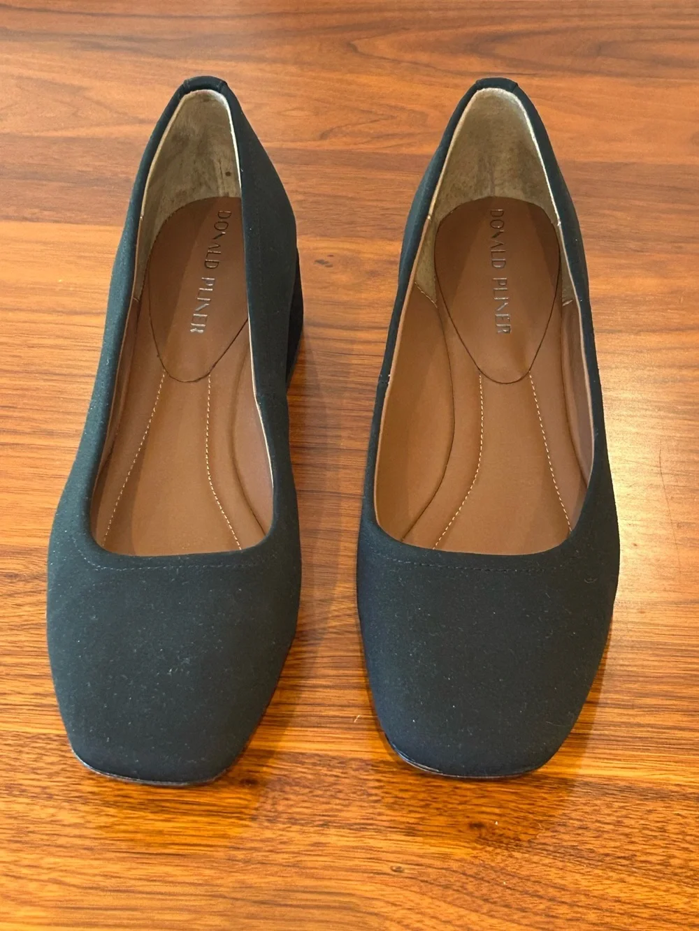 Donald J. Pliner DREWW Ballet Black Low Block Heel Pumps